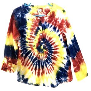 Carter's Colorful Cotton Tie Dye Girls Convertible Sleeve Shirt Size 8